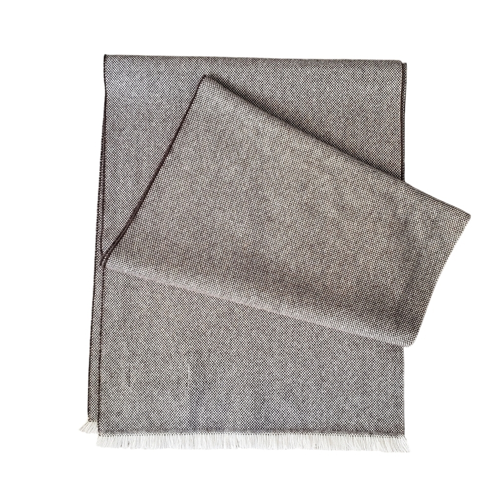Linea Emmeti Italy Muffler Scarf Wool Blend Neutral Brown